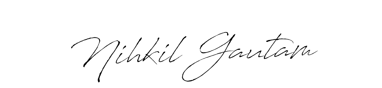 Create a beautiful signature design for name Nihkil Gautam. With this signature (Antro_Vectra) fonts, you can make a handwritten signature for free. Nihkil Gautam signature style 6 images and pictures png