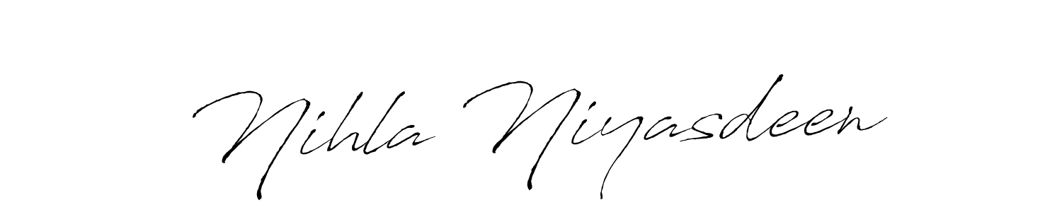 if you are searching for the best signature style for your name Nihla Niyasdeen. so please give up your signature search. here we have designed multiple signature styles  using Antro_Vectra. Nihla Niyasdeen signature style 6 images and pictures png