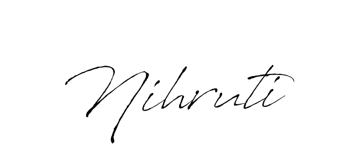 Use a signature maker to create a handwritten signature online. With this signature software, you can design (Antro_Vectra) your own signature for name Nihruti. Nihruti signature style 6 images and pictures png