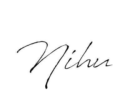 How to make Nihu name signature. Use Antro_Vectra style for creating short signs online. This is the latest handwritten sign. Nihu signature style 6 images and pictures png