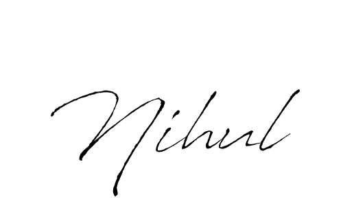 Make a beautiful signature design for name Nihul. With this signature (Antro_Vectra) style, you can create a handwritten signature for free. Nihul signature style 6 images and pictures png