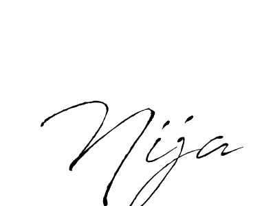 Use a signature maker to create a handwritten signature online. With this signature software, you can design (Antro_Vectra) your own signature for name Nija. Nija signature style 6 images and pictures png