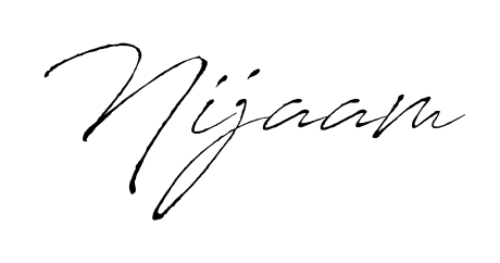 Quickly download Nijaam name signature in high-resolution PNG using Antro_Vectra style. Ready to insert into PDFs and online applications. Nijaam signature style 6 images and pictures png