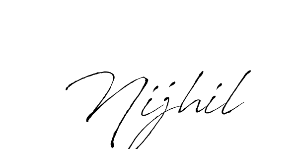 How to make Nijhil signature? Antro_Vectra is a professional autograph style. Create handwritten signature for Nijhil name. Nijhil signature style 6 images and pictures png