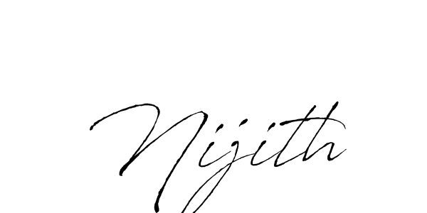 Make a beautiful signature design for name Nijith. With this signature (Antro_Vectra) style, you can create a handwritten signature for free. Nijith signature style 6 images and pictures png