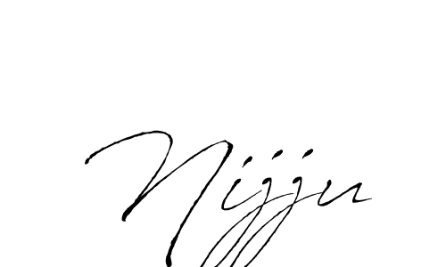 The best way (Antro_Vectra) to make a short signature is to pick only two or three words in your name. The name Nijju include a total of six letters. For converting this name. Nijju signature style 6 images and pictures png