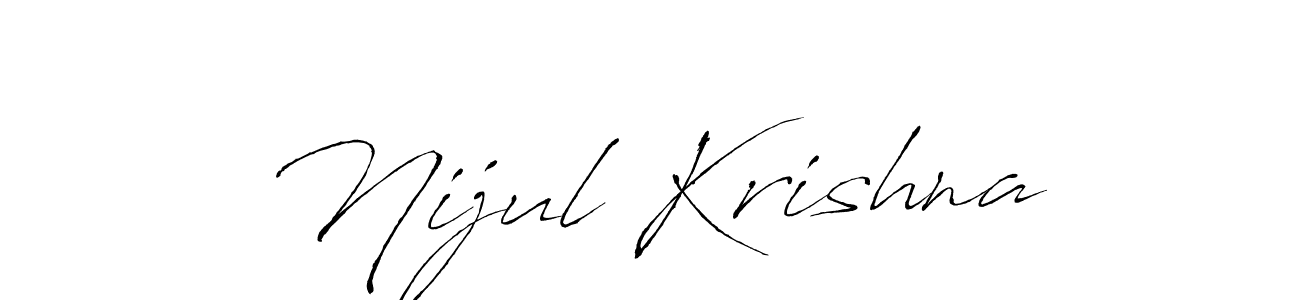 Make a beautiful signature design for name Nijul Krishna. With this signature (Antro_Vectra) style, you can create a handwritten signature for free. Nijul Krishna signature style 6 images and pictures png
