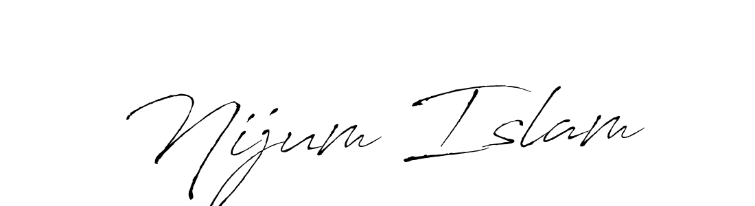 Make a beautiful signature design for name Nijum Islam. With this signature (Antro_Vectra) style, you can create a handwritten signature for free. Nijum Islam signature style 6 images and pictures png