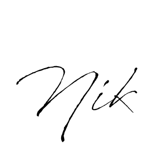 Also we have Nik name is the best signature style. Create professional handwritten signature collection using Antro_Vectra autograph style. Nik signature style 6 images and pictures png