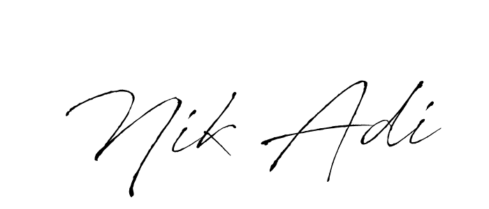 How to make Nik Adi name signature. Use Antro_Vectra style for creating short signs online. This is the latest handwritten sign. Nik Adi signature style 6 images and pictures png