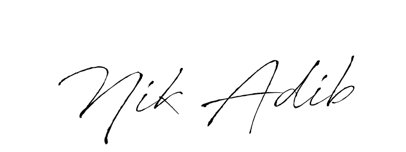 Design your own signature with our free online signature maker. With this signature software, you can create a handwritten (Antro_Vectra) signature for name Nik Adib. Nik Adib signature style 6 images and pictures png