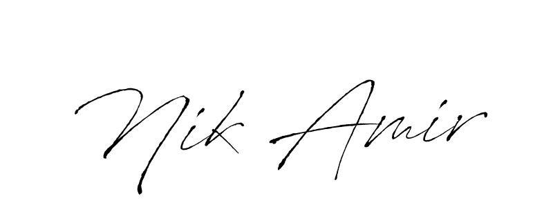 Create a beautiful signature design for name Nik Amir. With this signature (Antro_Vectra) fonts, you can make a handwritten signature for free. Nik Amir signature style 6 images and pictures png