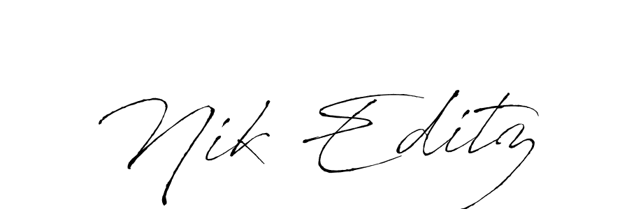 How to make Nik Editz name signature. Use Antro_Vectra style for creating short signs online. This is the latest handwritten sign. Nik Editz signature style 6 images and pictures png