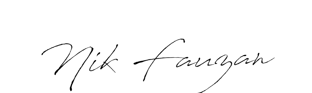 How to make Nik Fauzan signature? Antro_Vectra is a professional autograph style. Create handwritten signature for Nik Fauzan name. Nik Fauzan signature style 6 images and pictures png