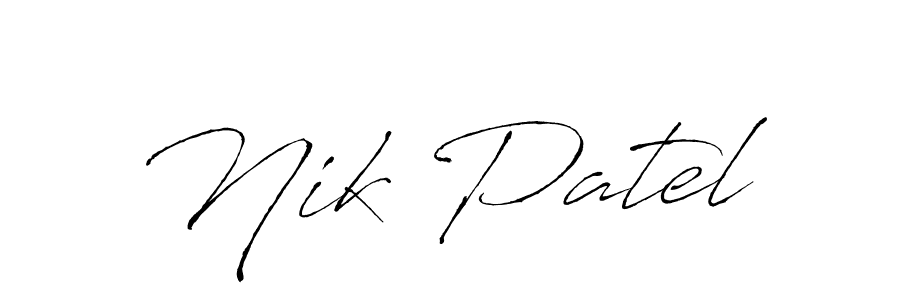 if you are searching for the best signature style for your name Nik Patel. so please give up your signature search. here we have designed multiple signature styles  using Antro_Vectra. Nik Patel signature style 6 images and pictures png