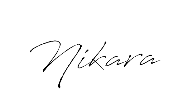 Use a signature maker to create a handwritten signature online. With this signature software, you can design (Antro_Vectra) your own signature for name Nikara. Nikara signature style 6 images and pictures png