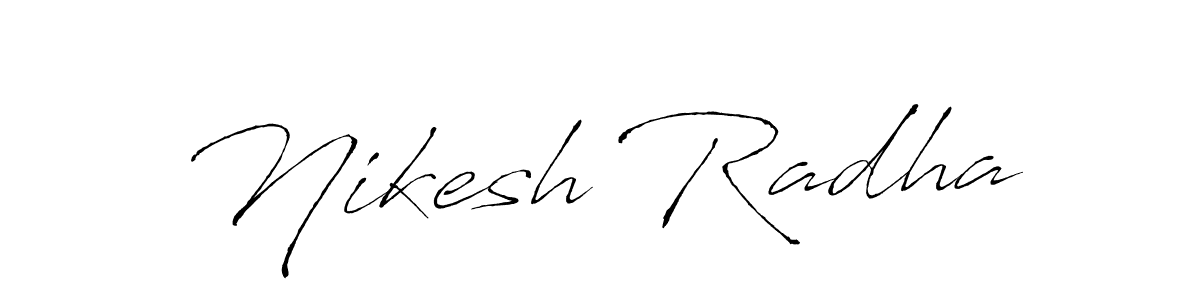 if you are searching for the best signature style for your name Nikesh Radha. so please give up your signature search. here we have designed multiple signature styles  using Antro_Vectra. Nikesh Radha signature style 6 images and pictures png