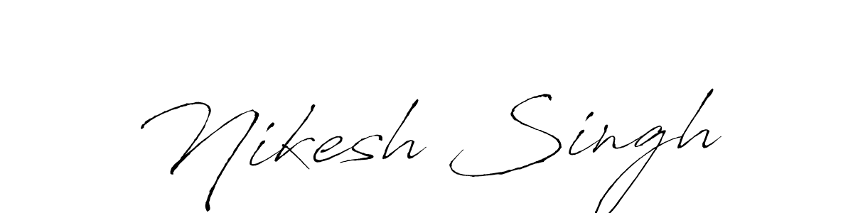 The best way (Antro_Vectra) to make a short signature is to pick only two or three words in your name. The name Nikesh Singh include a total of six letters. For converting this name. Nikesh Singh signature style 6 images and pictures png