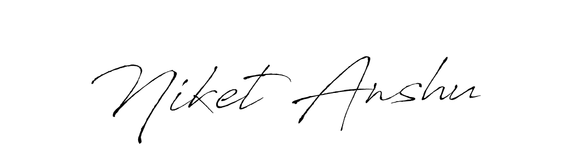 Also we have Niket Anshu name is the best signature style. Create professional handwritten signature collection using Antro_Vectra autograph style. Niket Anshu signature style 6 images and pictures png