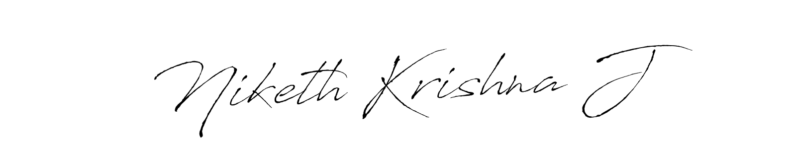 How to make Niketh Krishna J name signature. Use Antro_Vectra style for creating short signs online. This is the latest handwritten sign. Niketh Krishna J signature style 6 images and pictures png