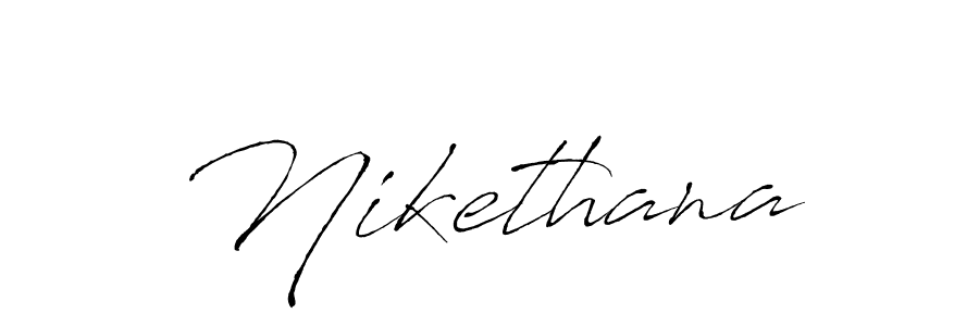 Nikethana stylish signature style. Best Handwritten Sign (Antro_Vectra) for my name. Handwritten Signature Collection Ideas for my name Nikethana. Nikethana signature style 6 images and pictures png