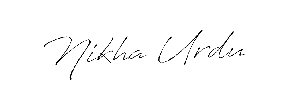 Nikha Urdu stylish signature style. Best Handwritten Sign (Antro_Vectra) for my name. Handwritten Signature Collection Ideas for my name Nikha Urdu. Nikha Urdu signature style 6 images and pictures png