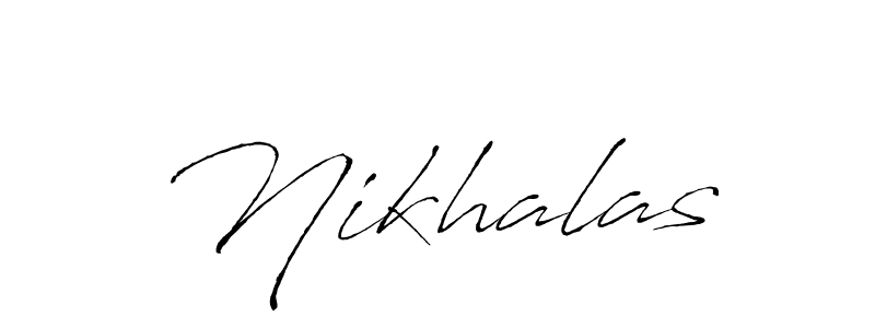 The best way (Antro_Vectra) to make a short signature is to pick only two or three words in your name. The name Nikhalas include a total of six letters. For converting this name. Nikhalas signature style 6 images and pictures png