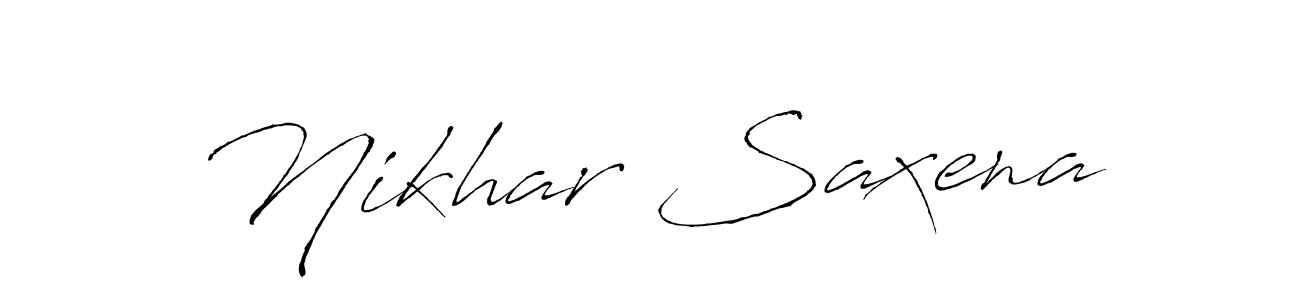 How to make Nikhar Saxena signature? Antro_Vectra is a professional autograph style. Create handwritten signature for Nikhar Saxena name. Nikhar Saxena signature style 6 images and pictures png