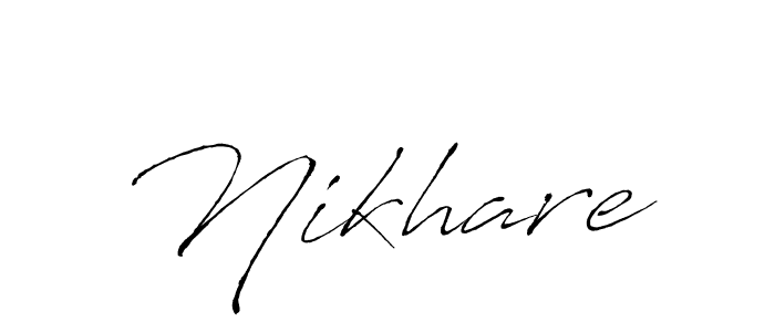 if you are searching for the best signature style for your name Nikhare. so please give up your signature search. here we have designed multiple signature styles  using Antro_Vectra. Nikhare signature style 6 images and pictures png