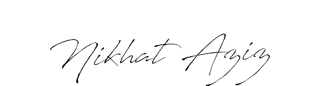 The best way (Antro_Vectra) to make a short signature is to pick only two or three words in your name. The name Nikhat Aziz include a total of six letters. For converting this name. Nikhat Aziz signature style 6 images and pictures png