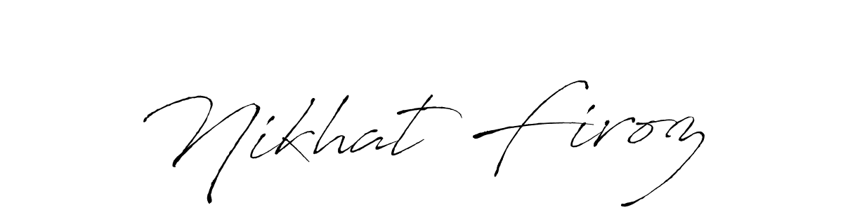 if you are searching for the best signature style for your name Nikhat Firoz. so please give up your signature search. here we have designed multiple signature styles  using Antro_Vectra. Nikhat Firoz signature style 6 images and pictures png