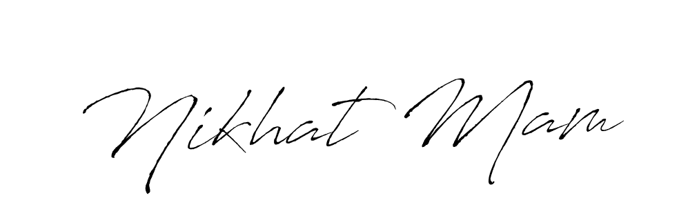 Also You can easily find your signature by using the search form. We will create Nikhat Mam name handwritten signature images for you free of cost using Antro_Vectra sign style. Nikhat Mam signature style 6 images and pictures png