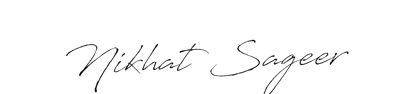 Make a beautiful signature design for name Nikhat Sageer. With this signature (Antro_Vectra) style, you can create a handwritten signature for free. Nikhat Sageer signature style 6 images and pictures png
