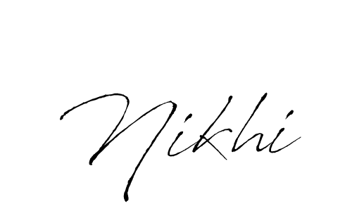 Make a beautiful signature design for name Nikhi. With this signature (Antro_Vectra) style, you can create a handwritten signature for free. Nikhi signature style 6 images and pictures png