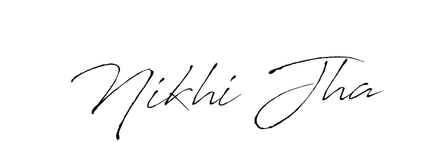 Make a beautiful signature design for name Nikhi Jha. With this signature (Antro_Vectra) style, you can create a handwritten signature for free. Nikhi Jha signature style 6 images and pictures png