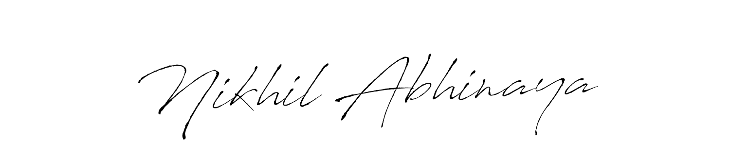Design your own signature with our free online signature maker. With this signature software, you can create a handwritten (Antro_Vectra) signature for name Nikhil Abhinaya. Nikhil Abhinaya signature style 6 images and pictures png