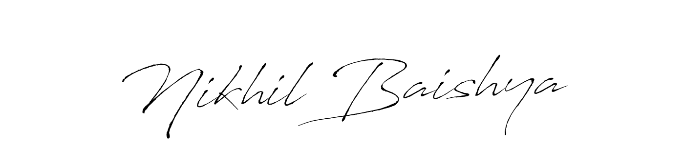 Make a beautiful signature design for name Nikhil Baishya. With this signature (Antro_Vectra) style, you can create a handwritten signature for free. Nikhil Baishya signature style 6 images and pictures png