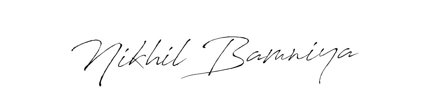 How to make Nikhil Bamniya name signature. Use Antro_Vectra style for creating short signs online. This is the latest handwritten sign. Nikhil Bamniya signature style 6 images and pictures png