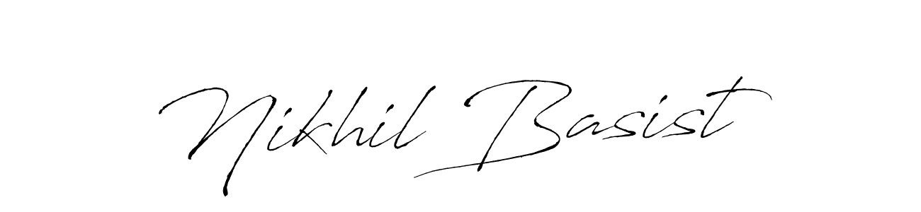 How to make Nikhil Basist name signature. Use Antro_Vectra style for creating short signs online. This is the latest handwritten sign. Nikhil Basist signature style 6 images and pictures png