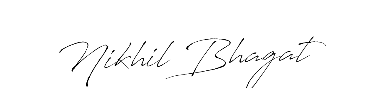 Make a beautiful signature design for name Nikhil Bhagat. With this signature (Antro_Vectra) style, you can create a handwritten signature for free. Nikhil Bhagat signature style 6 images and pictures png