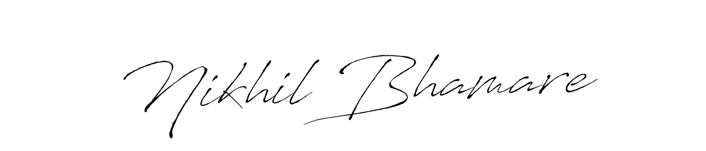 Design your own signature with our free online signature maker. With this signature software, you can create a handwritten (Antro_Vectra) signature for name Nikhil Bhamare. Nikhil Bhamare signature style 6 images and pictures png
