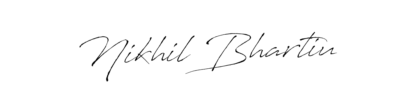 You should practise on your own different ways (Antro_Vectra) to write your name (Nikhil Bhartiu) in signature. don't let someone else do it for you. Nikhil Bhartiu signature style 6 images and pictures png