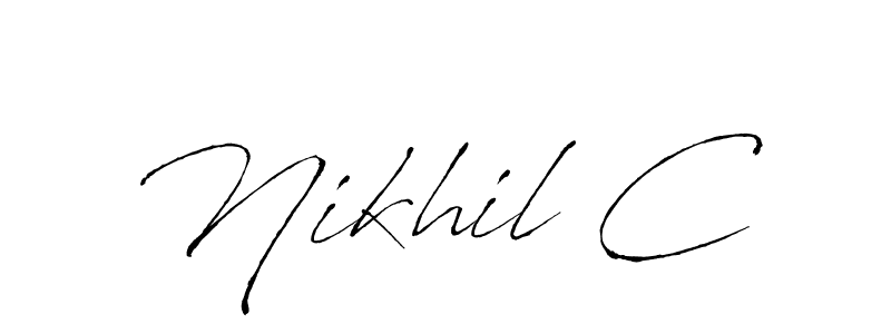 Make a beautiful signature design for name Nikhil C. With this signature (Antro_Vectra) style, you can create a handwritten signature for free. Nikhil C signature style 6 images and pictures png