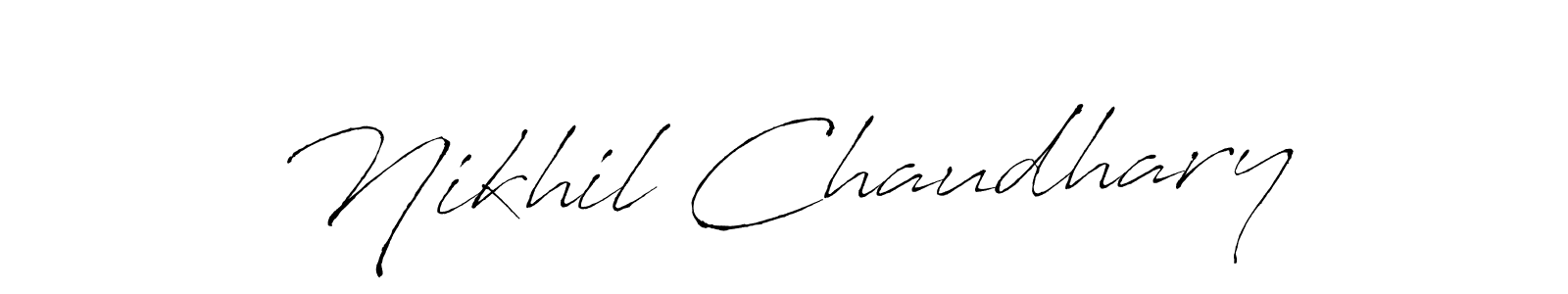 Make a beautiful signature design for name Nikhil Chaudhary. With this signature (Antro_Vectra) style, you can create a handwritten signature for free. Nikhil Chaudhary signature style 6 images and pictures png