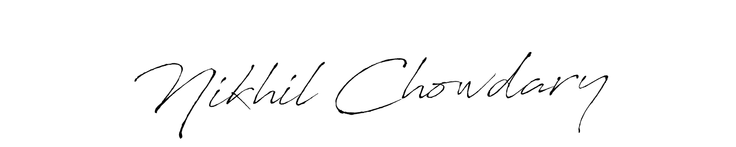 Use a signature maker to create a handwritten signature online. With this signature software, you can design (Antro_Vectra) your own signature for name Nikhil Chowdary. Nikhil Chowdary signature style 6 images and pictures png