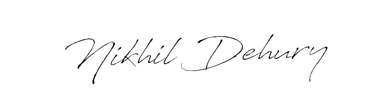 Also we have Nikhil Dehury name is the best signature style. Create professional handwritten signature collection using Antro_Vectra autograph style. Nikhil Dehury signature style 6 images and pictures png