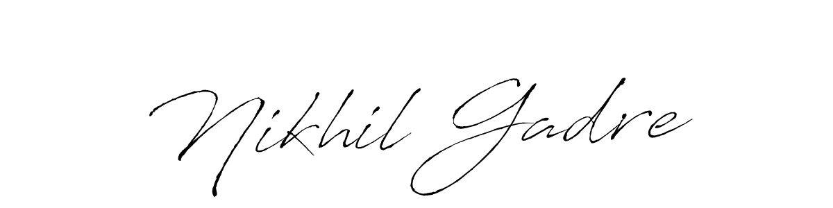Nikhil Gadre stylish signature style. Best Handwritten Sign (Antro_Vectra) for my name. Handwritten Signature Collection Ideas for my name Nikhil Gadre. Nikhil Gadre signature style 6 images and pictures png