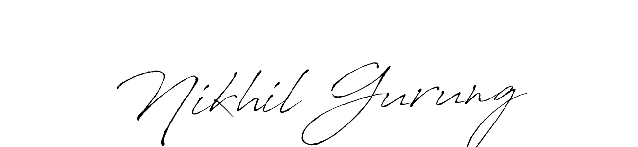 How to make Nikhil Gurung signature? Antro_Vectra is a professional autograph style. Create handwritten signature for Nikhil Gurung name. Nikhil Gurung signature style 6 images and pictures png