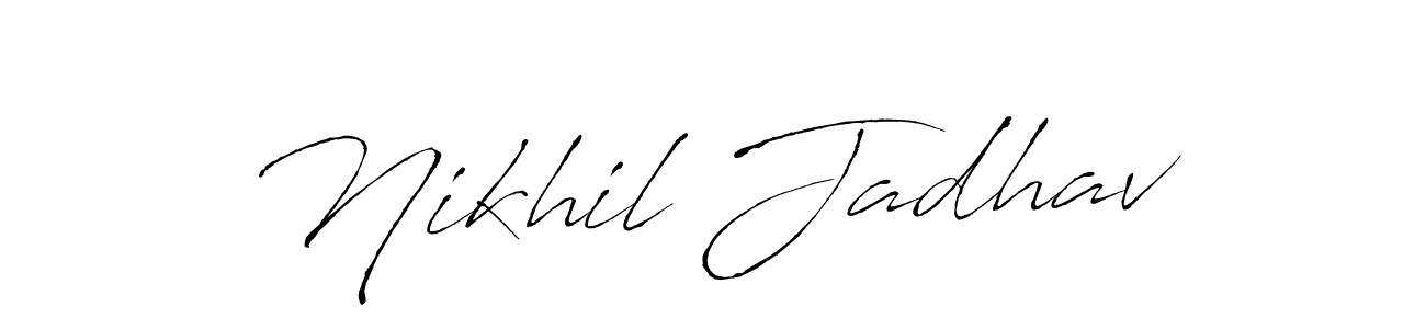 Create a beautiful signature design for name Nikhil Jadhav. With this signature (Antro_Vectra) fonts, you can make a handwritten signature for free. Nikhil Jadhav signature style 6 images and pictures png