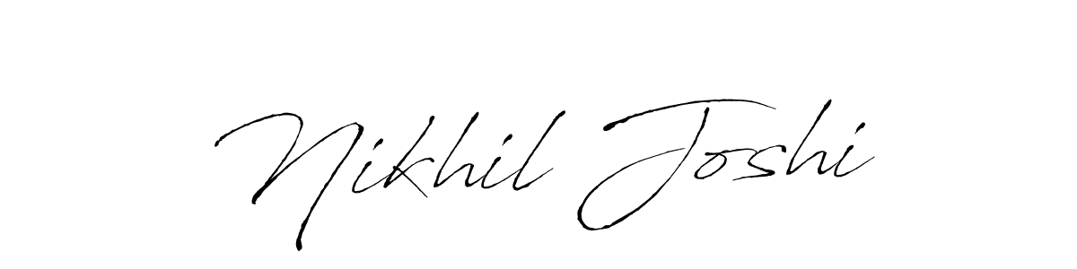 Make a beautiful signature design for name Nikhil Joshi. With this signature (Antro_Vectra) style, you can create a handwritten signature for free. Nikhil Joshi signature style 6 images and pictures png
